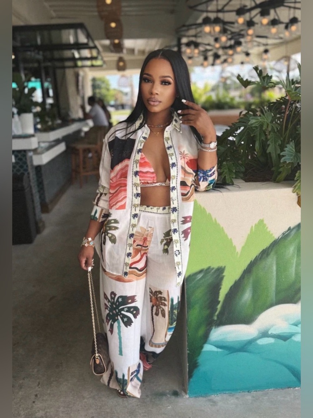 Women's Tropical Print Set 🌴